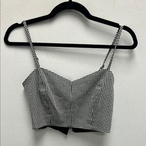 Black Iris checked crop top